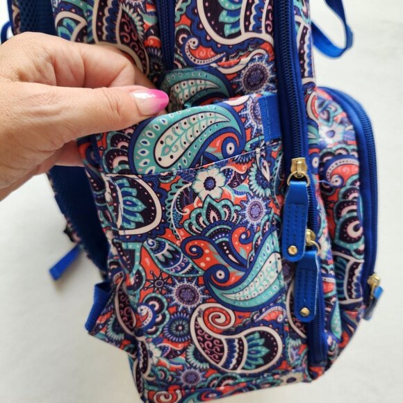 Large Simply Southern Blue Paisley Backpack Academia School Pretty Colorful Cute - Picture 6 of 16